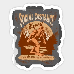 Big Foot Social Distance Expert Sticker